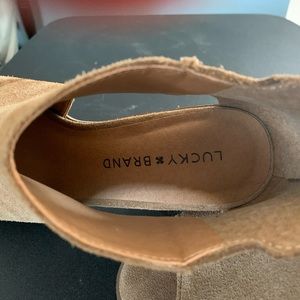 Lucky Brand open toe ankle boots